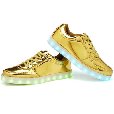 gold light up trainers