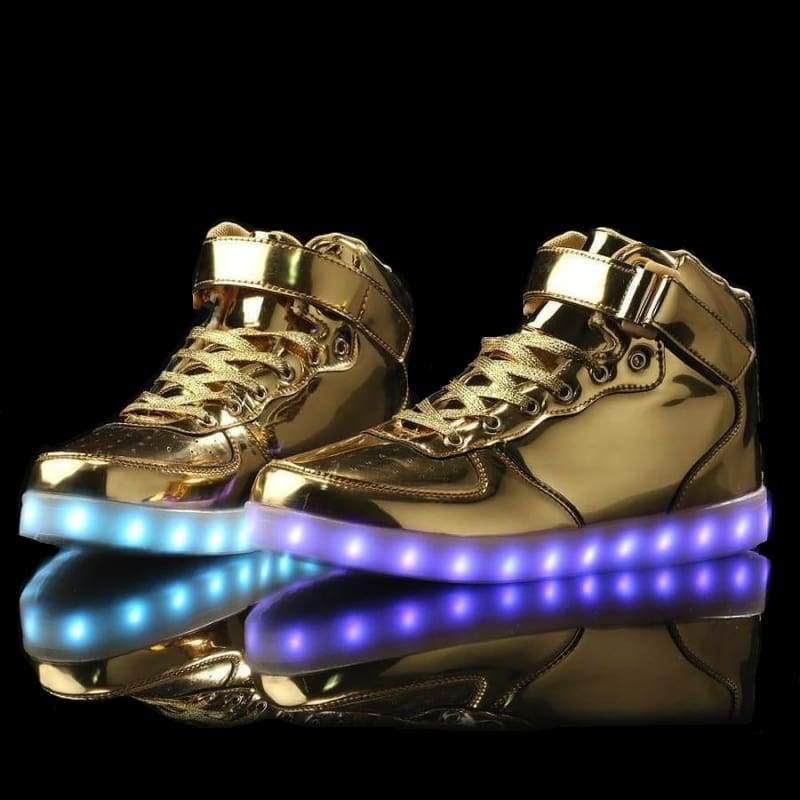 gold light up trainers