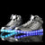 LED Shoes - Flashez - Silver High Top LED Trainers