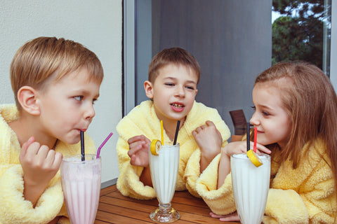 Kids with Milkshakes, How to Make a Rainbow Frappe