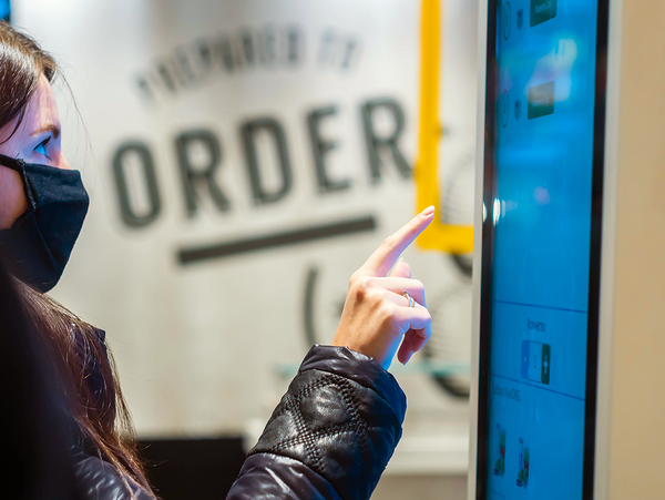 woman ordering food digitally