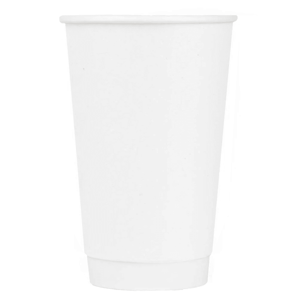 16 Oz Single wall Paper Cups white with PP white Lid - Carton