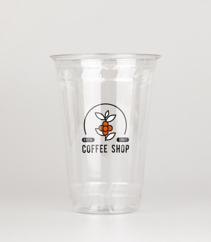 customized clear plastic cups. Trendy and fun customized coffee cup. Hot cup factory has every product you need for your cafe, work with a professional designer for FREE to customize your coffee shop with hot cup factory today! 