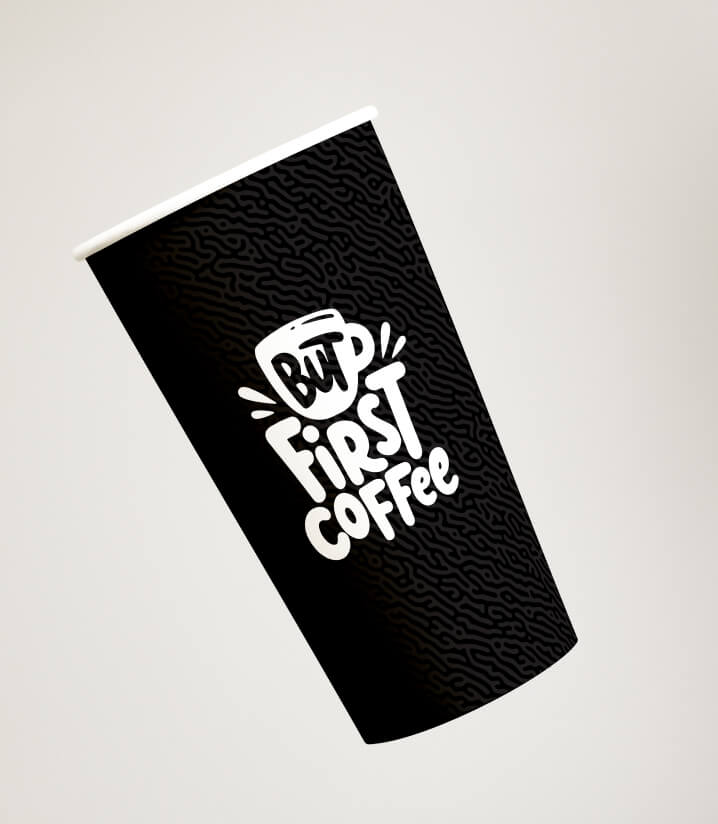 Single wall coffee cup. Trendy and fun customized coffee cup. Hot cup factory has every product you need for your cafe, work with a professional designer for FREE to customize your coffee shop with hot cup factory today! 