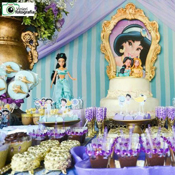 Decorações para topo de bolo de princesa da Disney, artigos de decoração de  festa de aniversário, todas as princesas