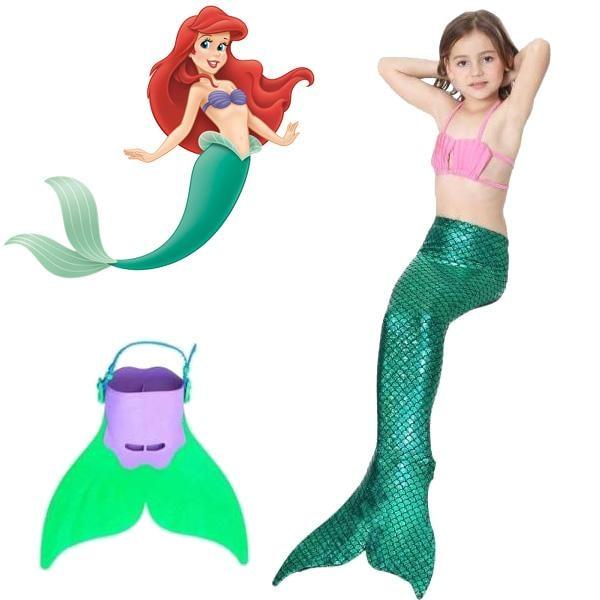 Fantasia Ariel Infantil Com Peruca