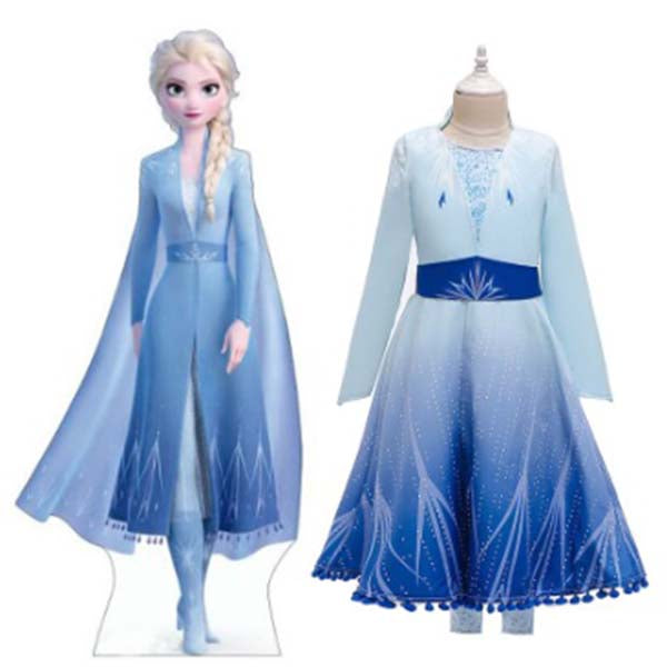 Vestido infantil Frozen 2 com Elsa e Anna - luxuoso