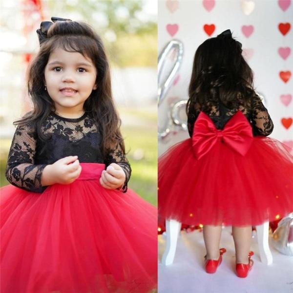 vestido de festa infantil luxo vermelho e preto