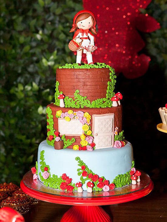 Chapeuzinho vermelho lindo  Bolo festa infantil, Bolo de natal