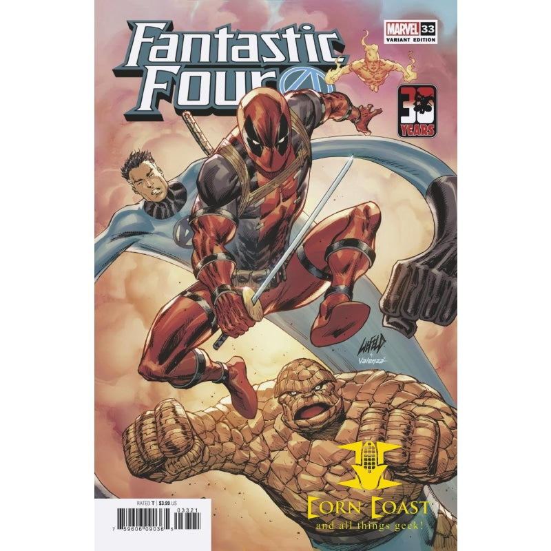 FANTASTIC FOUR #33 LIEFELD DEADPOOL 30TH VAR– Corn Coast Comics