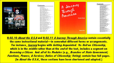 About the U.S.A.; A Journey Through America ESL, EFL, Citizenship