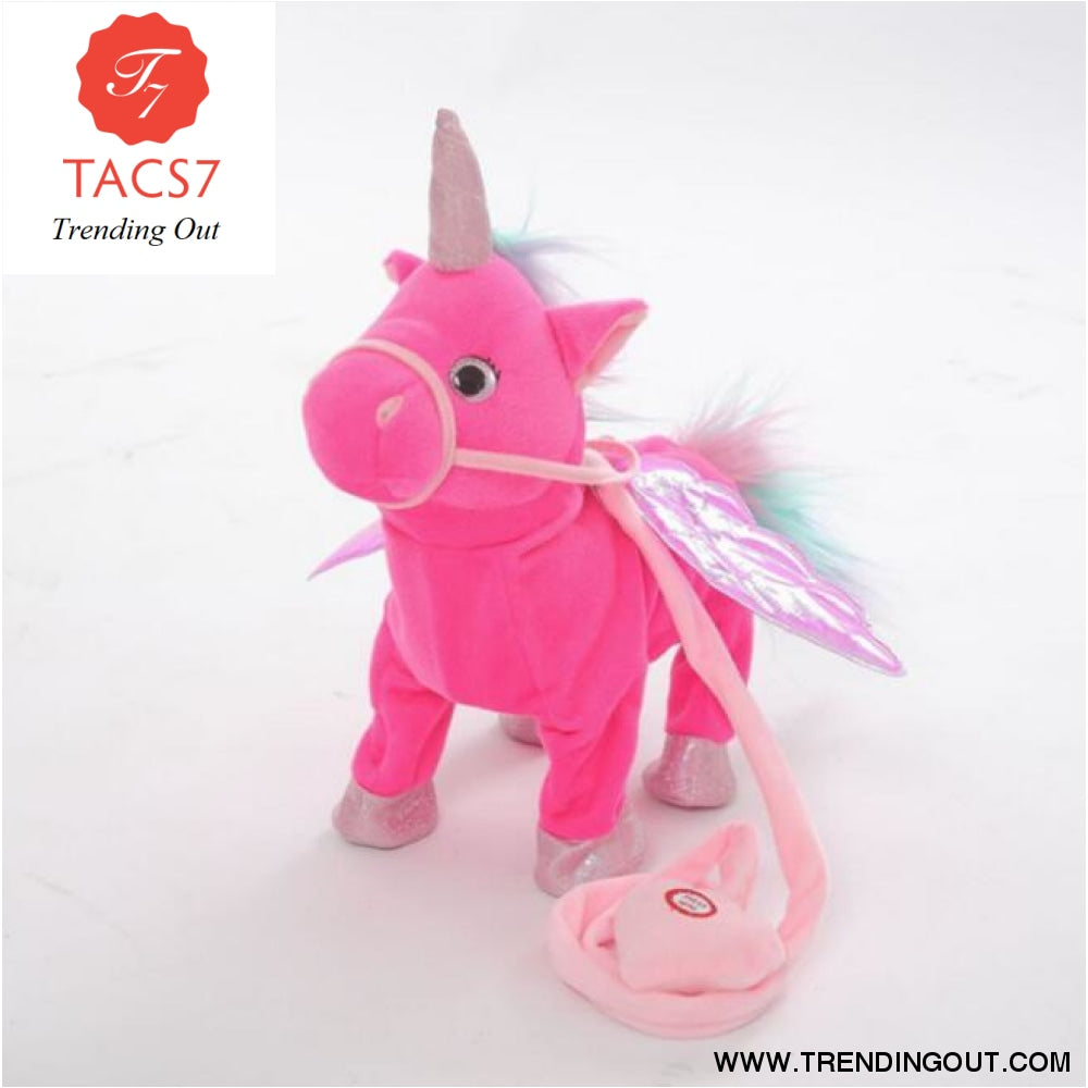 walking unicorn plush toy