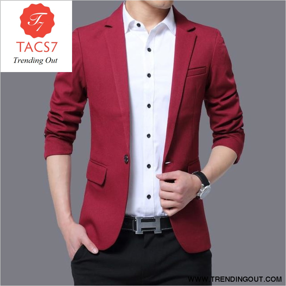 red and black blazer mens