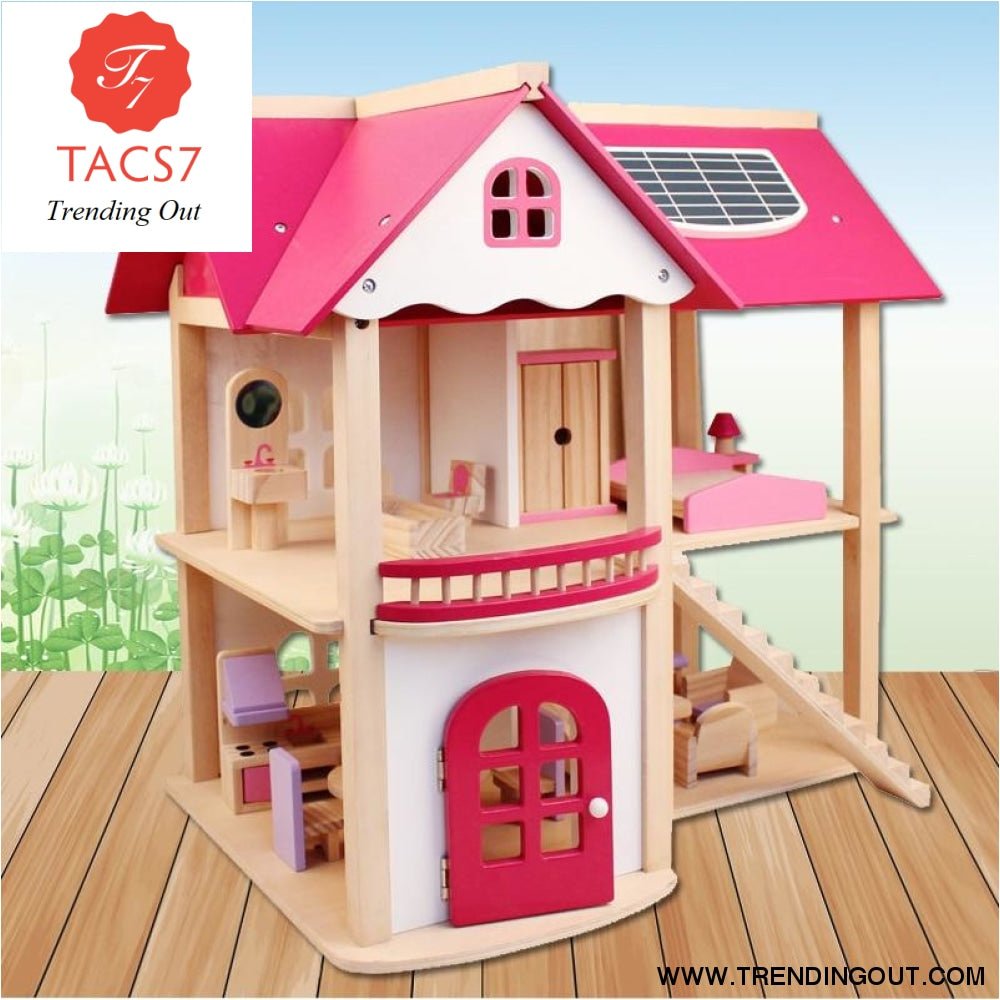 miniature wooden dollhouse