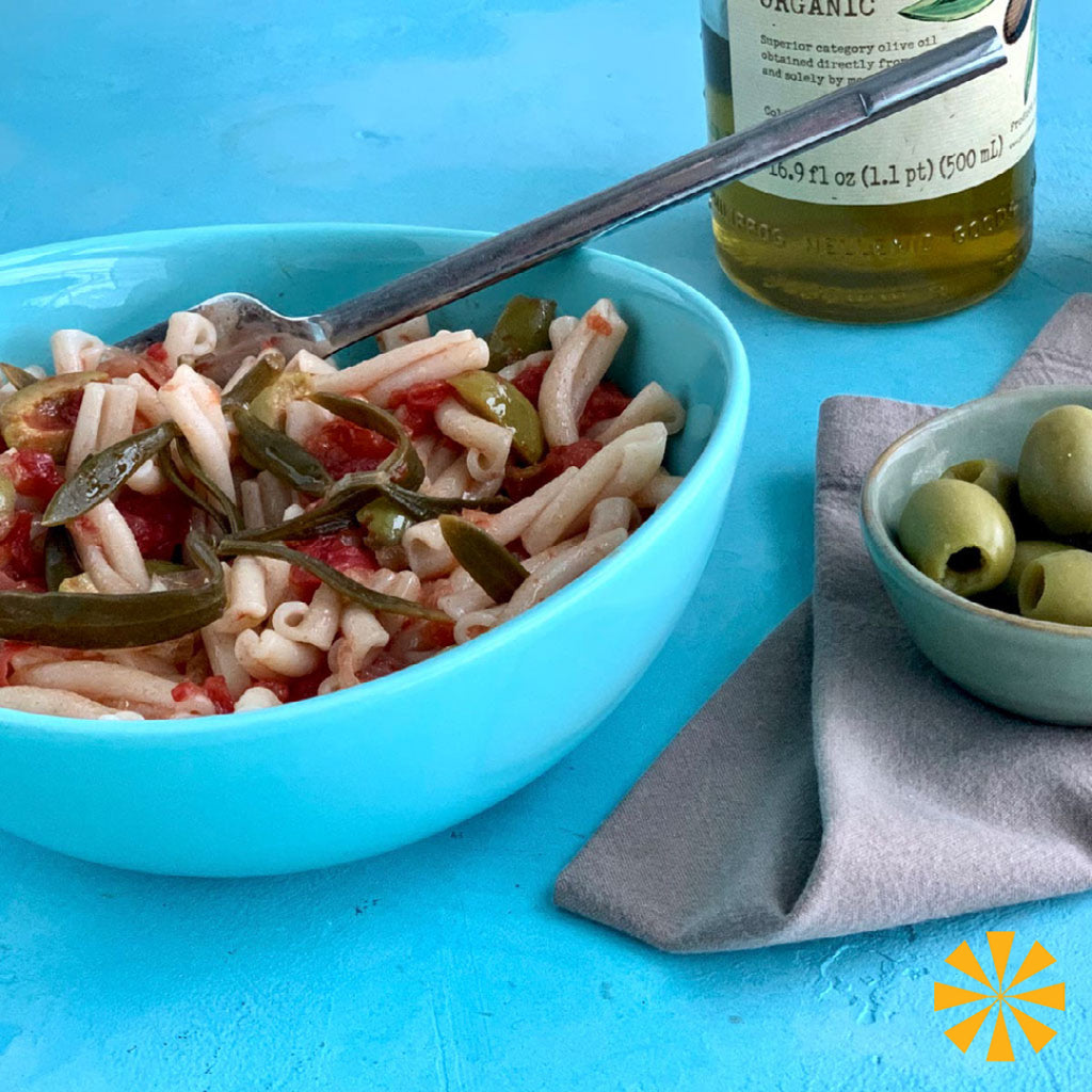 Pasta with evoo and sea fennel