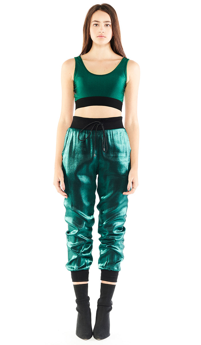 green track pants womens