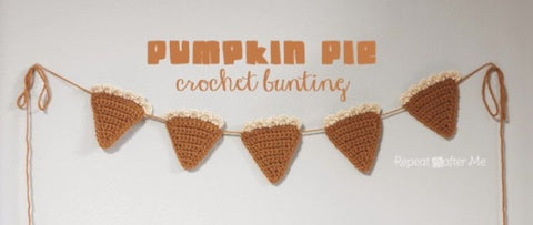 crochet pumpkin pie bunting