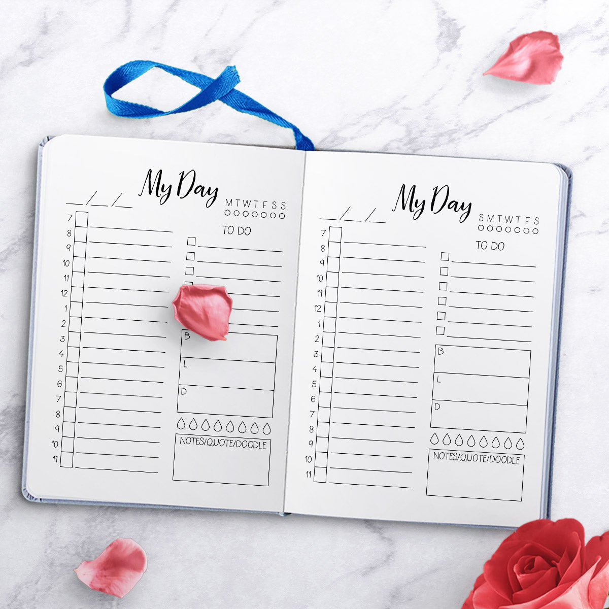 Bullet Journal Free Printable My Day Daily Schedule The Digital