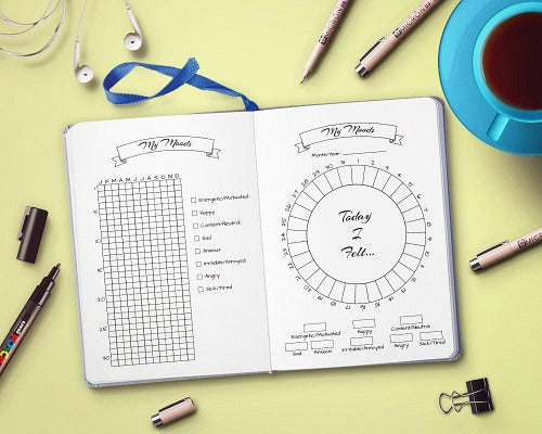 10 Bullet Journal Inserts You Need- The bullet journal is a great way to organize and plan out your life. But drawing all your own bujo pages takes time! Save time and start planning faster with these printable bullet journal inserts! | bullet journal downloads, journaling, free bullet journal pages, planner addict, habit tracker, books to read, mood tracker #bullet journal #bujo #planner #printable