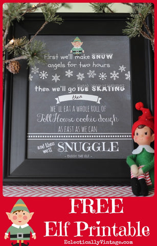 Free Elf Movie Quote Wall Art Printable- If you're looking for last minute Christmas decor, greeting cards, or gift tags, don't bother with the stores or online shopping. Instead, check out these 25 free Christmas printables! | Christmas wall art printables, printable gift tags, holiday printables, kids activities, #freePrintables #Christmas #DigitalDownloadShop