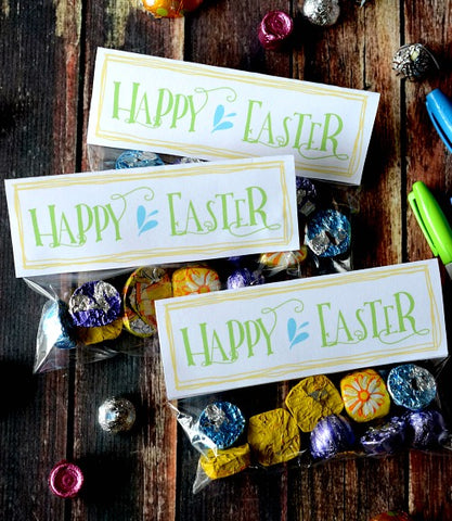 Free Printable Happy Easter Treat Bag Toppers- Make your Easter favors and candy gifts look egg-stra cute this year with some of these adorable free printable Easter treat bag toppers! | Easter party favors, Easter printable, #freePrintables #printable #Easter #treatBags #DigitalDownloadShop