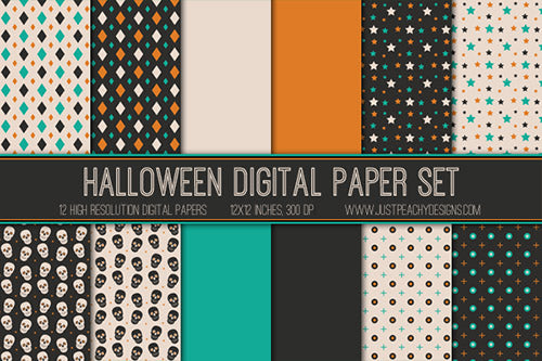 Halloween-8 scrapbooking set, digital download, digital pape