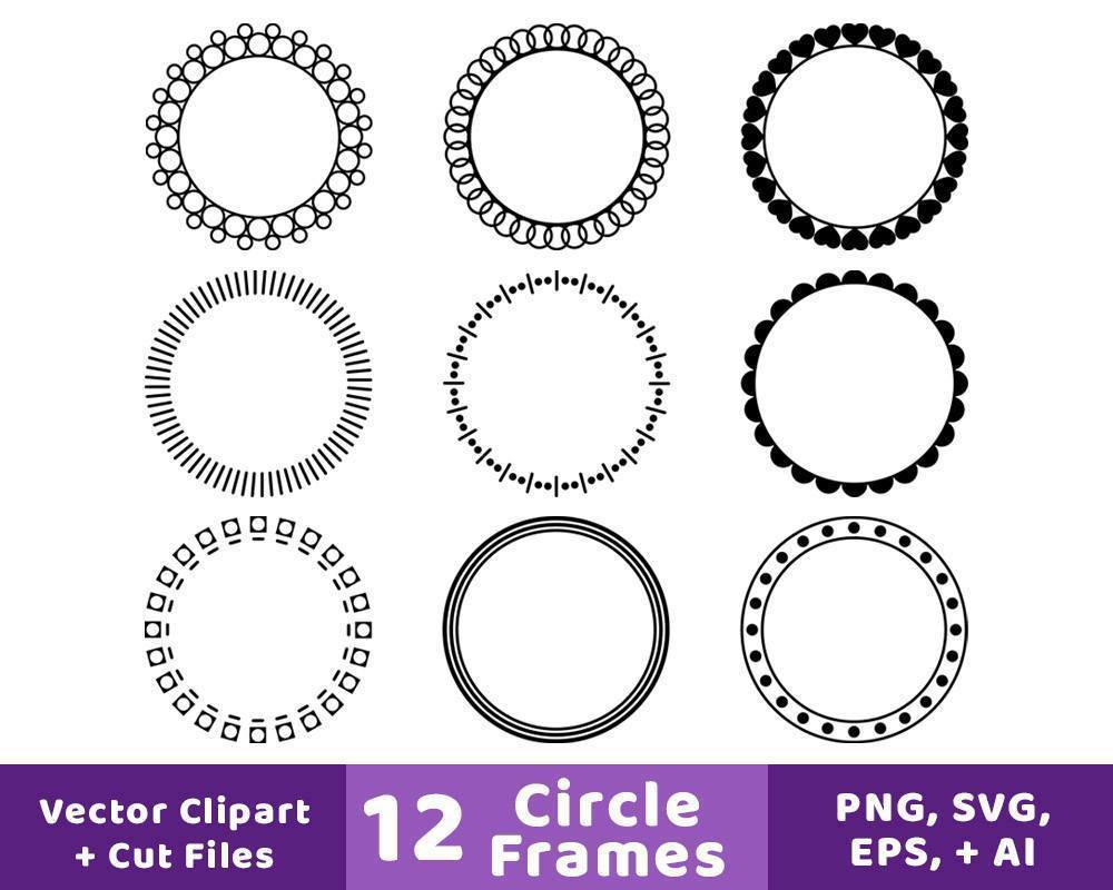 dot picture round frame clipart