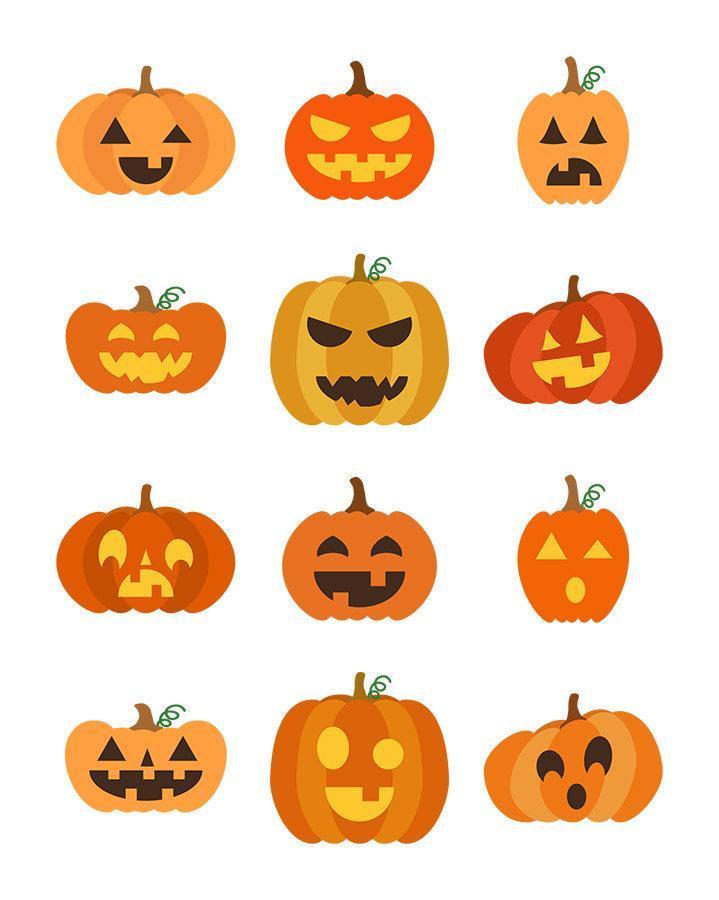 step by step jack o lantern clipart