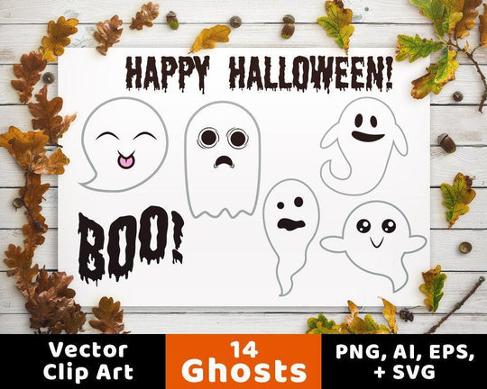 14 Ghosts Clipart