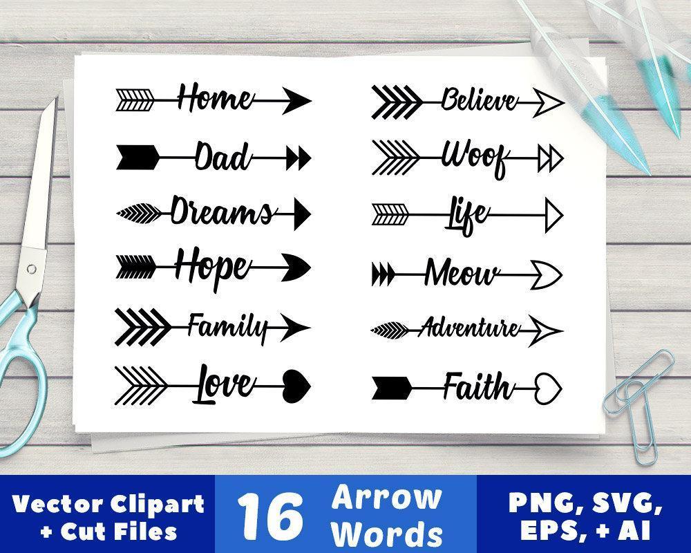 Download 16 Arrow Words Clipart The Digital Download Shop PSD Mockup Templates