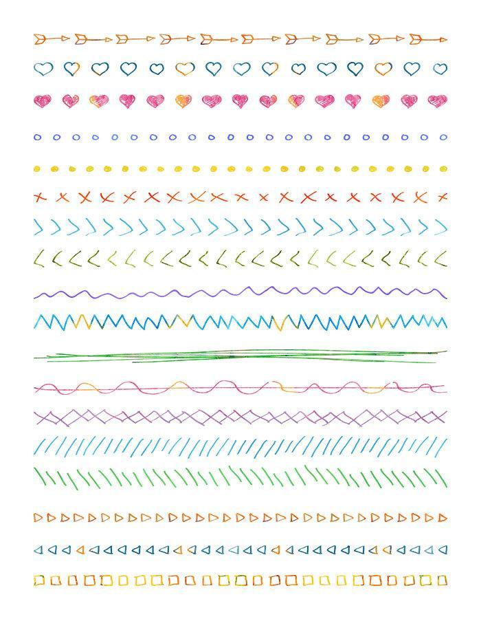 18 Watercolor Doodle Lines Clipart Set 2 | The Digital Download Shop