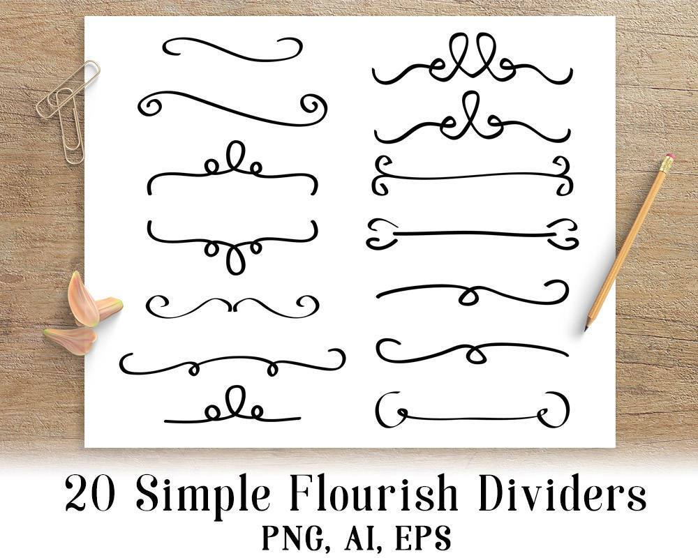 simple flourish clipart