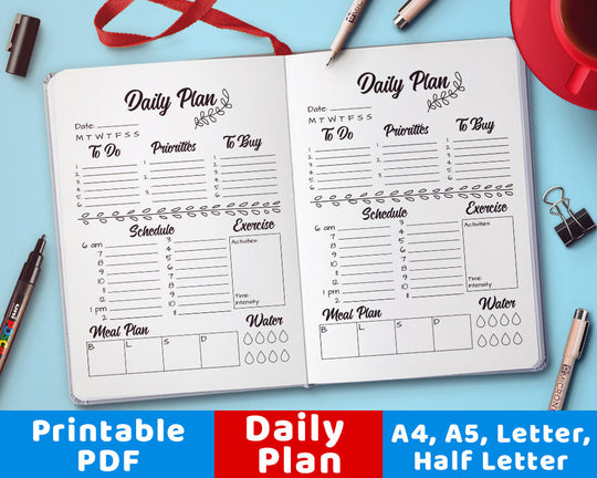 Bullet Journal Printable Daily Plan