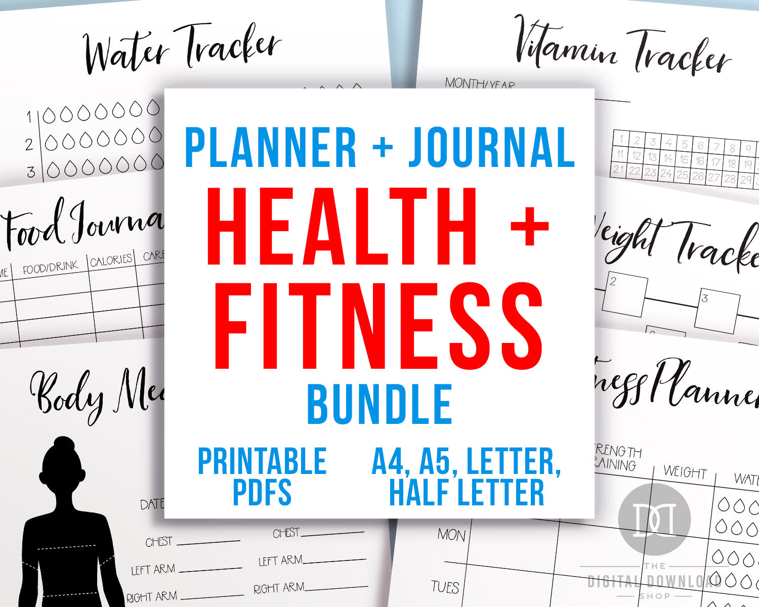 Bullet Journal Health And Fitness Planner Printable Bundle