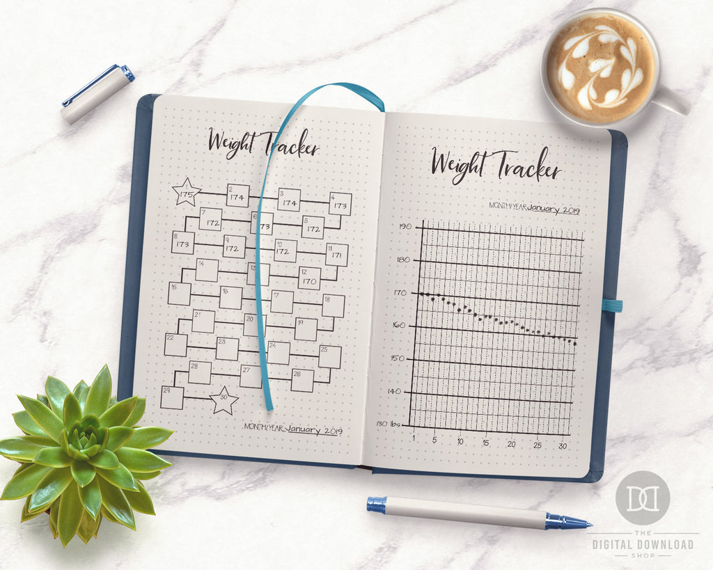 weight loss tracker template journals