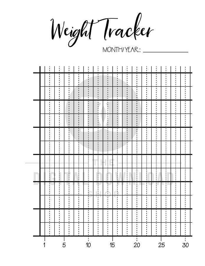 2 Weight Tracker Printables | The Digital Download Shop