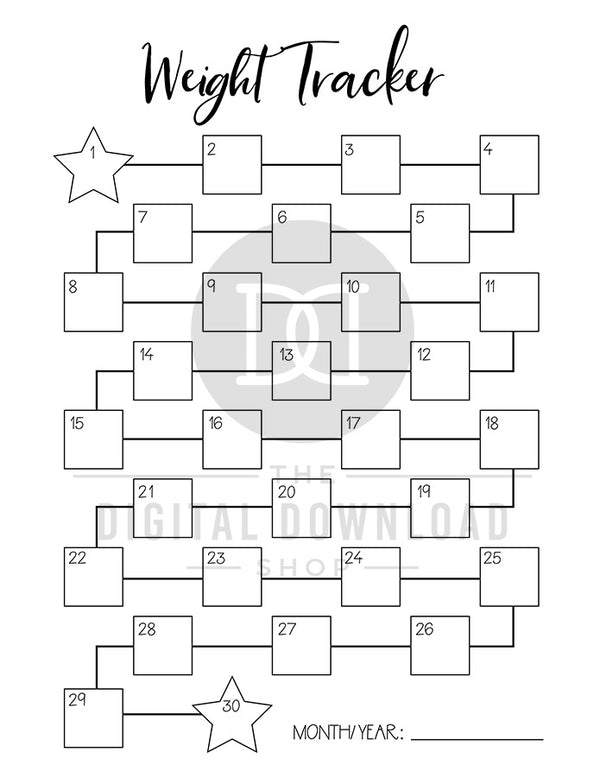 weight loss tracker printable template