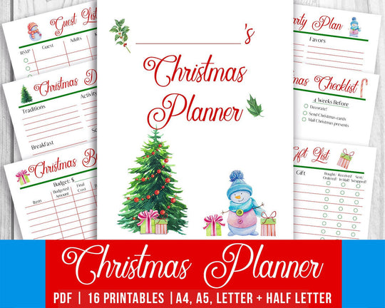 Christmas Planner Printable from The Digital Download Shop