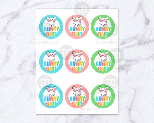 Easter Bunny Bait Stickers Printable | The Digital Download Shop