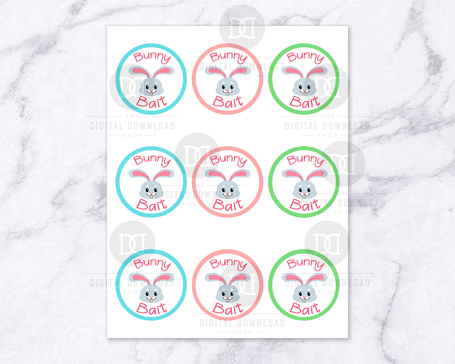 Bunny Bait Stickers Printable | The Digital Download Shop