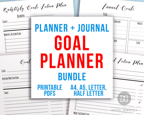 Download Goal Planner Printables Bundle The Digital Download Shop