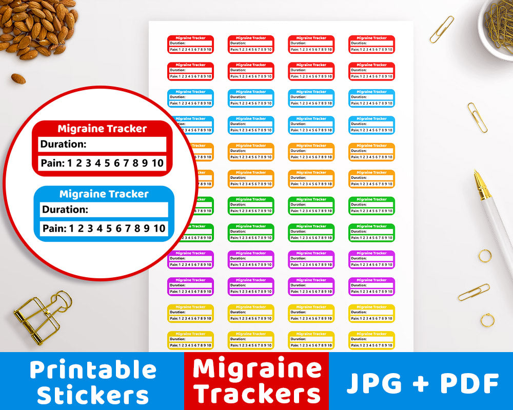 Migraine Tracker Printable Planner Stickers The Digital Download Shop