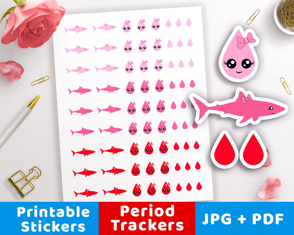 Cute Period Tracker Printable Planner Stickers The Digital Download Shop