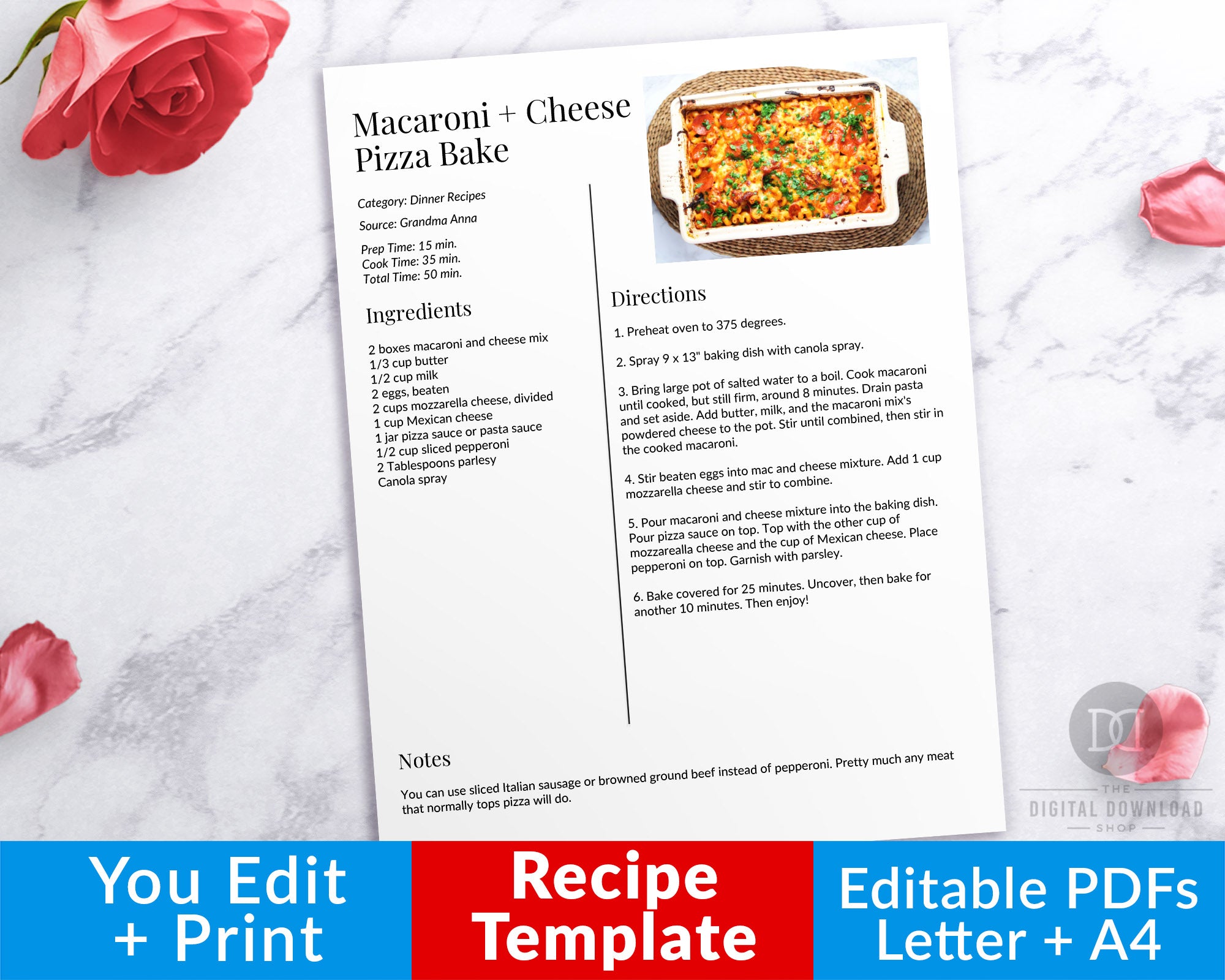 recipe template for mac