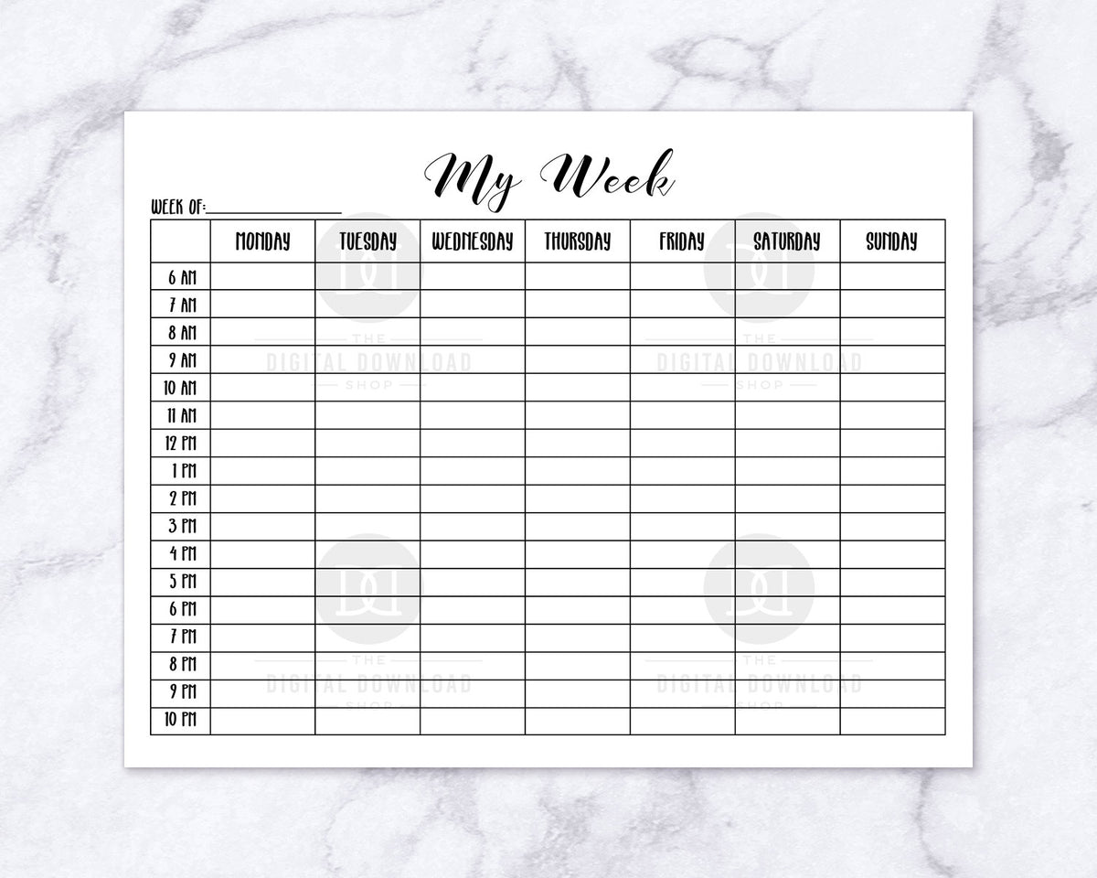 Time Blocking Template Printable Free