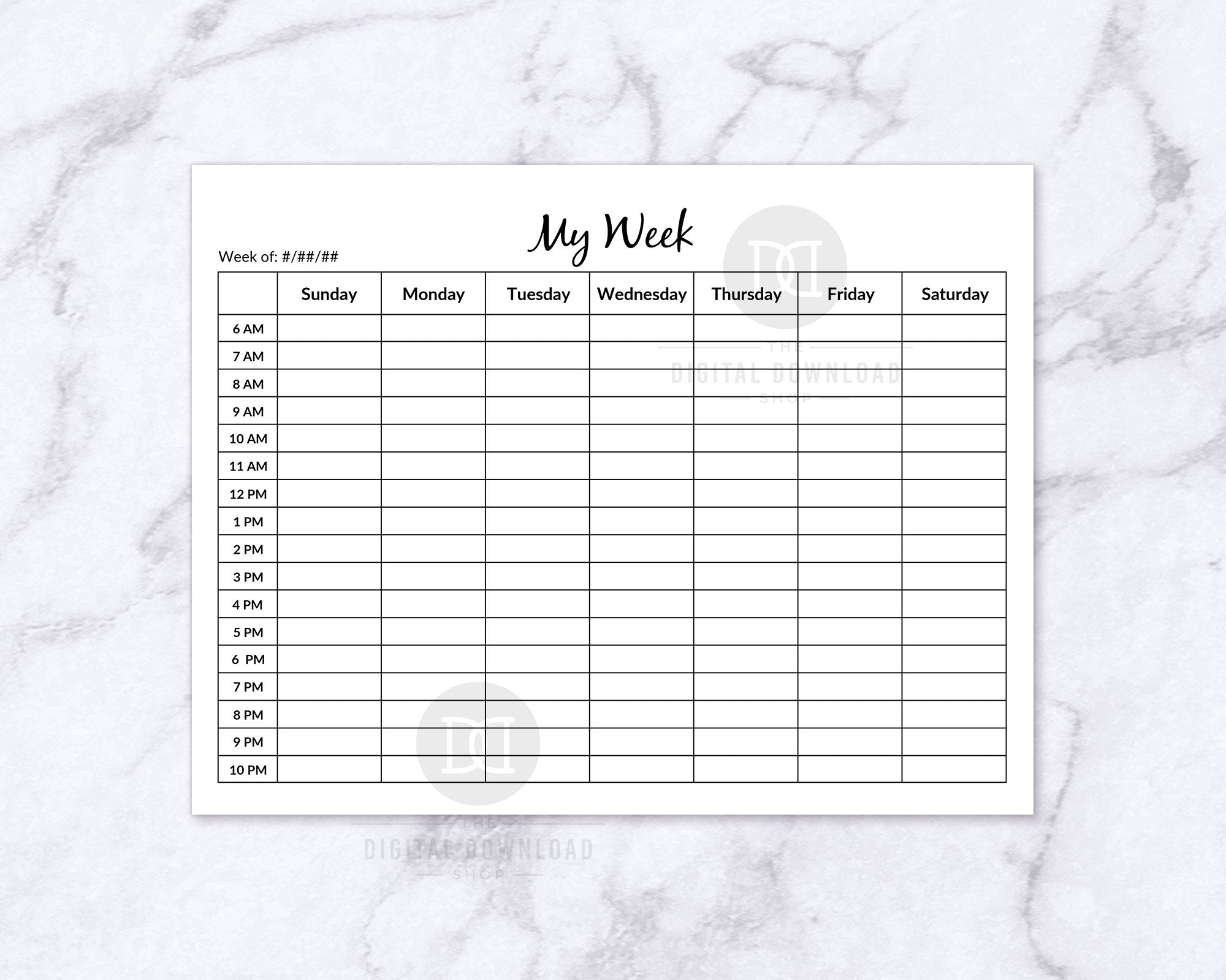 Editable Time Blocking Planner Printable Weekly The Digital Download