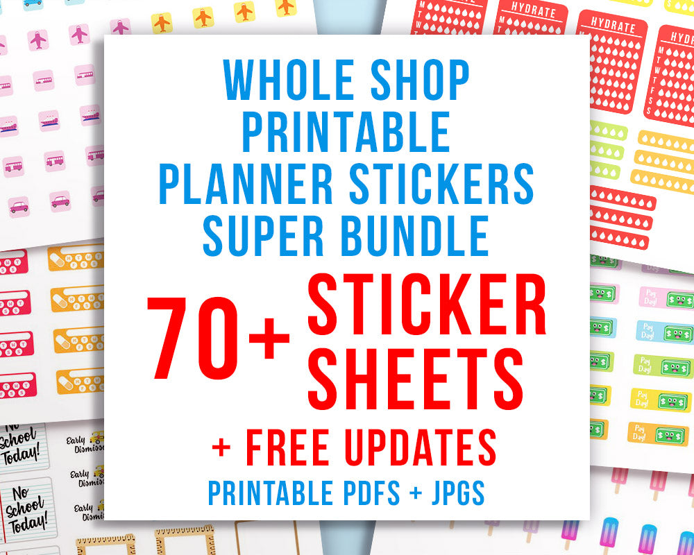 Download Whole Shop Printable Planner Stickers Bundle The Digital Download Shop