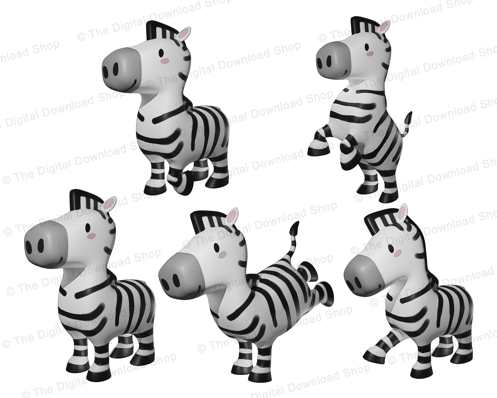 safari watercolor zebra clipart