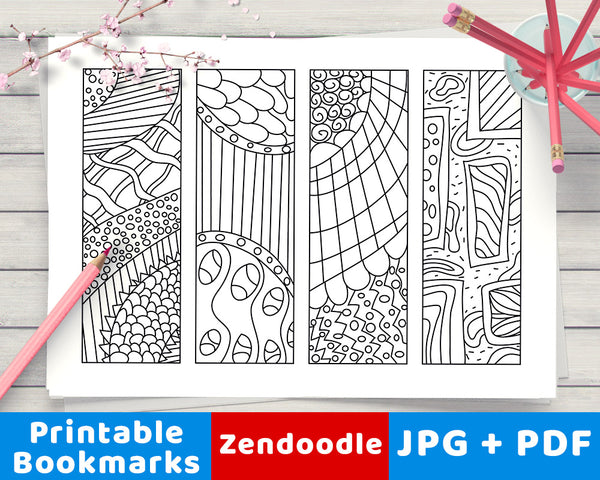 zendoodle coloring page bookmark printables the digital download shop