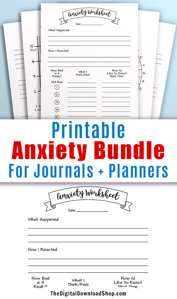 bullet journal anxiety printables bundle the digital download shop